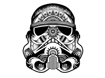 Mandala Helmet art black design illustration mandala star wars starwars style tattoo vector