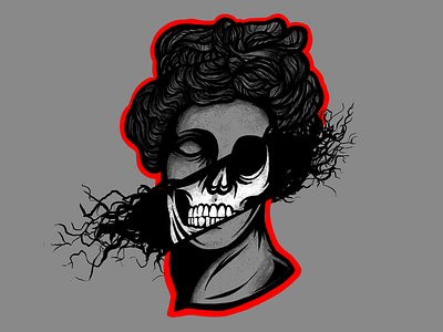 Death Mask designsnowboard female girl illustration old school roman skateboard skull statue tattoo