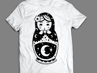 Starry Eyed design doll eye illustration nesting star tshirt