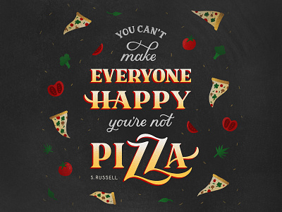You're Not Pizza hand lettering homwork lettering podcast art