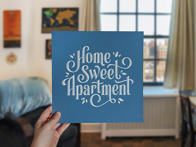 Home Sweet Apartment hand-lettering home decor lettering