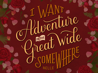 Adventure in the Great Wide Somewhere disney hand lettering illustration lettering lyrics
