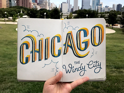 Chicago hand lettering sketchbook travel