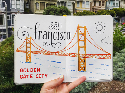 San Francisco hand lettering sketchbook travel