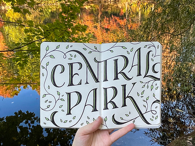 Central Park hand lettering sketchbook travel