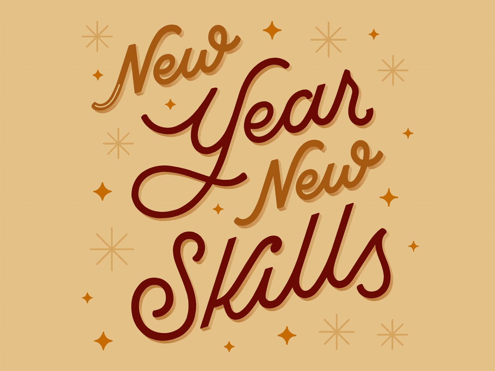 New Year New Skills animation hand lettering lettering