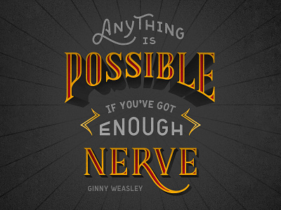 Anything is Possible hand lettering harry potter lettering quote