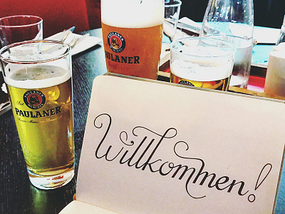 Welcome! beer german hand lettering lettering travel