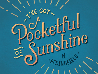 Pocketful Of Sunshine hand lettering illustration lettering lyrics