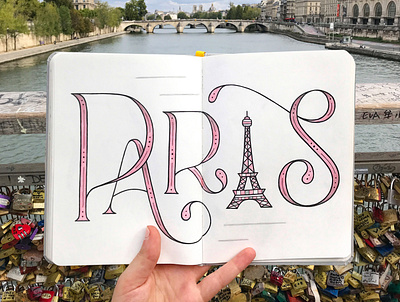 Paris hand lettering lettering photography travel wanderlust