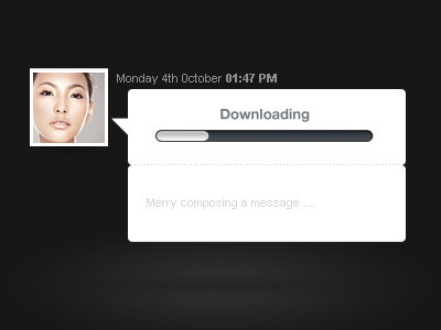 Chat system bar chat communication design download grey message progress send system thumb tranfert ui