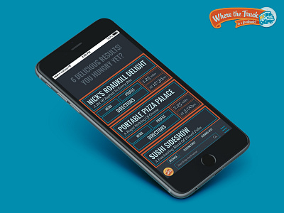 Where The Truck Mockup (v2.1) app design food truck greenville illustration material mockup ui ux web web app