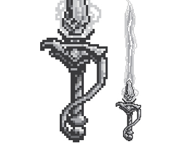 Value Study for Bloodraven Sword 8bit art fantasy illustrator pixel pixel art raven sword weapon