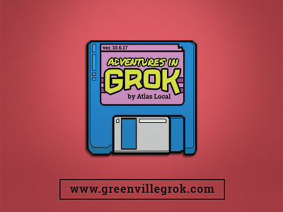 Adventures in Grok - Enamel Pin Mockup 80s disk enamel floppy floppy disk greenville mockup pin retro swag wearable