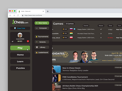 Chess.com > Home Screen