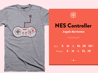 NES Controller tee blue bureau controller cotton flat gray illustration nes nintendo red tee triblend