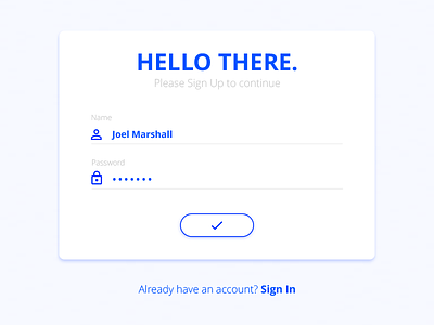 Sign Up — Daily UI challenge #001 app card challenge daily dailyui login screen sign up ui ux