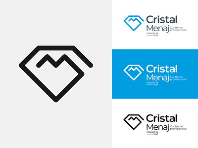 Cristal Menaj // Logo design concept. alex escu branding cleaning logo creative logo crystal logo illustration logo logotype mark minimalism monogram symbol