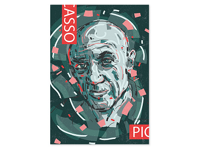 Pablo Picasso Portrait alex escu art brush illustration pablo picasso portrait poster vector
