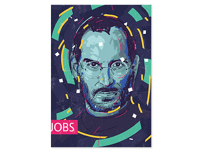 Steve Jobs Portrait alex escu art brush colors illustration jobs portrait poster print steve jobs vector