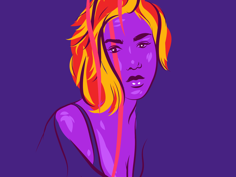 Fire girl // portrait. by Alex Escu on Dribbble