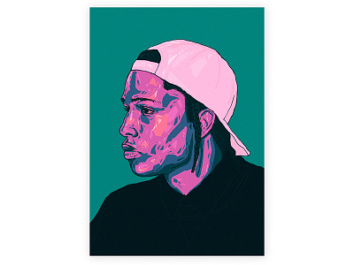 Asap Rocky // portrait. alex escu art asap asap rocky emotions girl illustration illustrator portrait poster print vector