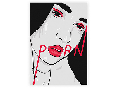 Porn // poster. alex escu art emotions girl illustration illustrator porn portrait poster print purple vector
