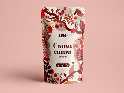 Camu camu Superfood powder camu camu package design packaging packaging mockup pattern pouch pouch design superfoods