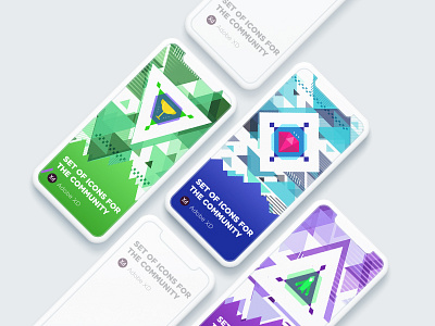 Playoff: Diamond geometry adobe xd app contest diamond icon iphonex playoff