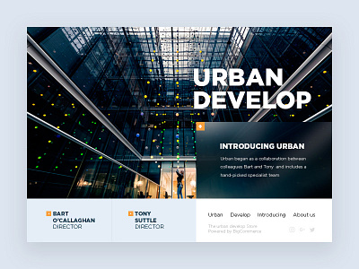 Urban design landing landing page layout minimal site template typography ui ux web website
