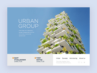 Urban concept design landing landing page layout minimal site template typography ui ux web website