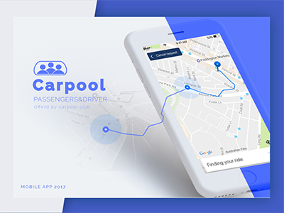 Carpool design blue mobile ui ux