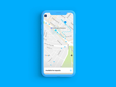 Carpool-Driver app blue car ios map