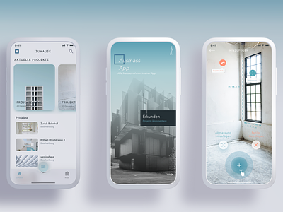 Aussam App android architects augmentedreality blue construction design ui ux ios ui