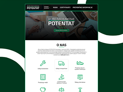 Potentat Accounting Office Web Page accounting clean clean ui design green header icons line icon office ui ui ux ui design web design webdesign website website design white