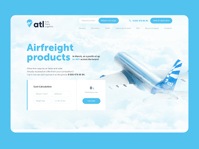 Airfreight products design homepage interface landing page minimalist ui design uxdesigner web web design website