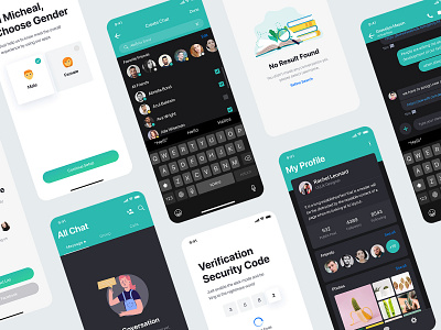 Sophie Messaging app ui kit freebie