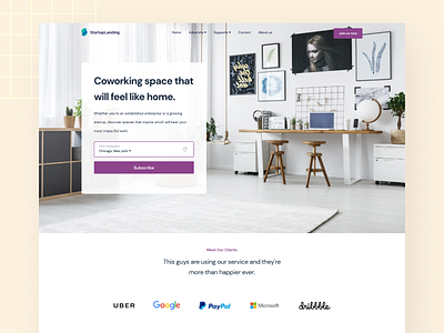 Co-working space landing page
