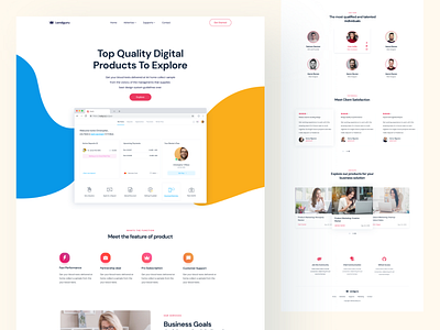 Digital product landing page