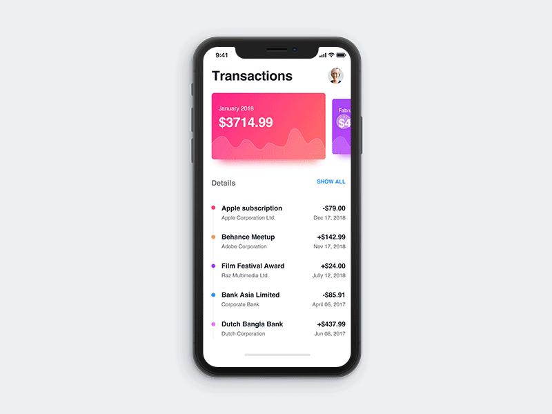 Payment app animation app application design finance gif ios payment transaction ui ux wallet