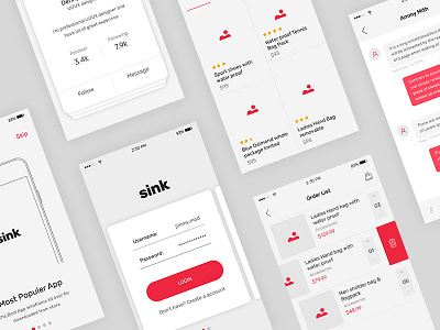 Sink mobile wireframe ui kit