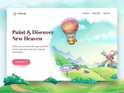 Digital Art Website Header art design draw header illustration landing paint ui ux vector web website