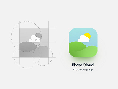 Photo app icon with golden ratio app application circle line round design golden ratio icon logo mobile sourabh ui ux