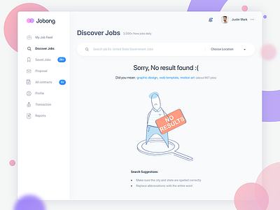 Search job error page 404 error page admin administration client crm agency company design jobs job online jobong lost busy empty blank exist not no result found search find discover typography type font ui ux user interface experience web website webdesign