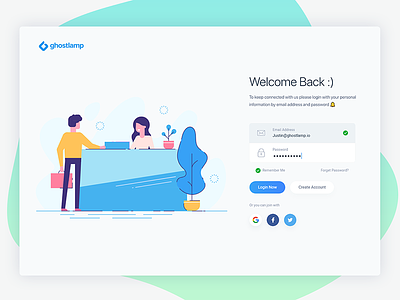 Login page clean modern minimal create account forget design ui ux illustration character cartoon interaction userinteraction join color gradient login signup sign in password email typography logo user interface experience vector people button social web website webdesign