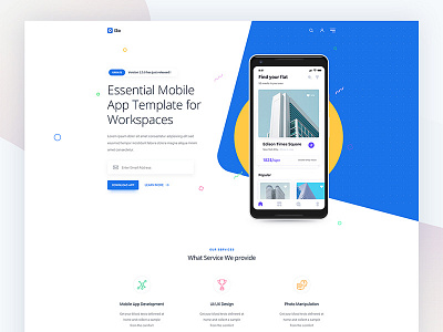 App Landing Page design application app homepage home illustration character interaction interface experience landing soft software logo typography modern minimal clean template theme psd ui ux user web website webdesign page