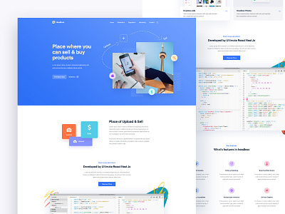 Headless Saas Landing Page business agency corporate freelance code developer gatsby saas marketing product homepage home market interaction modern interface experience bootstrap landing page bundle react next html css responsive template theme psd js typography logo flat ui ux user web website webdesign