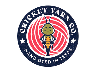 Cricket Yarn Logo branding cartoon cartoon character character branding character design design illustration logo mascot retro retro design vector