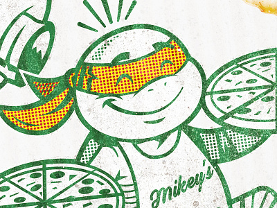 Ninja Turtles Pizza Box Illustration