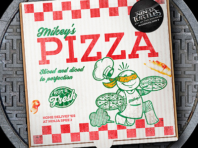 Ninja Turtles Pizza Box Illustration creative design fast food graphic design illustration ninja turtles packaging pizza retro takeaway teenage mutant ninja turtles vector